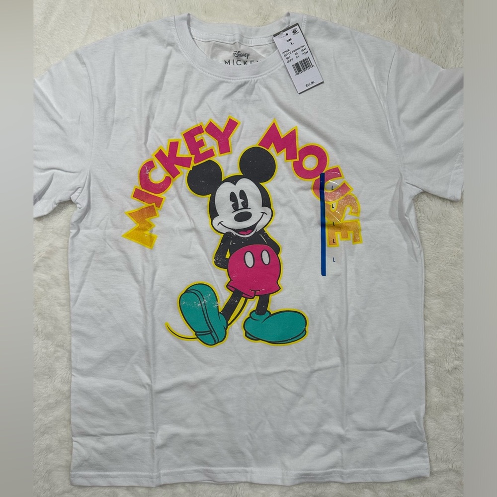 Disney White Mickey Mouse Short Sleeve Tee